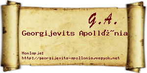 Georgijevits Apollónia névjegykártya